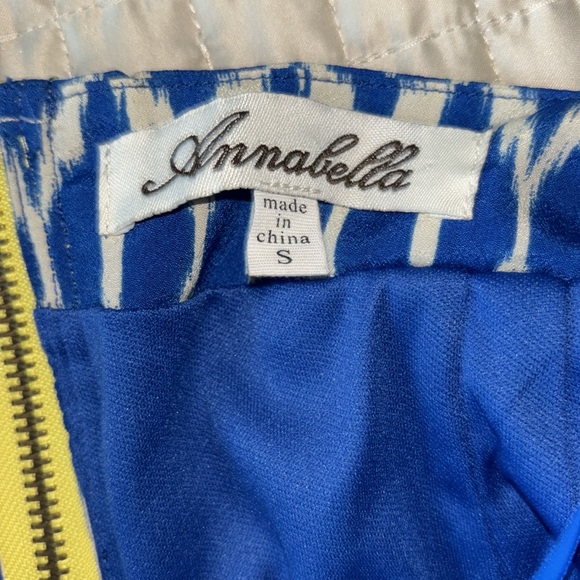 Annabella Women’s Blue and White Mini Skirt, Size Small - Picture 4 of 4